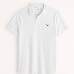 Abercrombie & Fitch White Polo Shirt